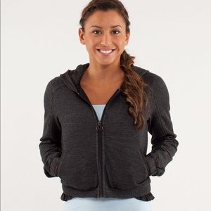 Lululemon Sattva Jacket - Black Grey Crop Hoodie